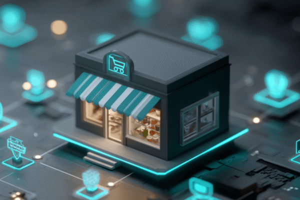 An e-commerce merchant accounts digital graphic.