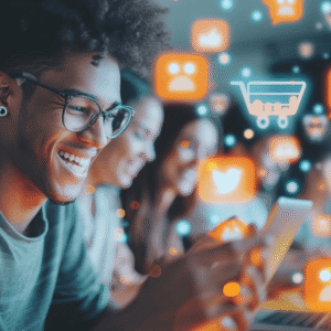 User making an e-commerce purchase.