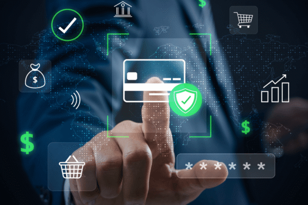 Online payments digital graphic.