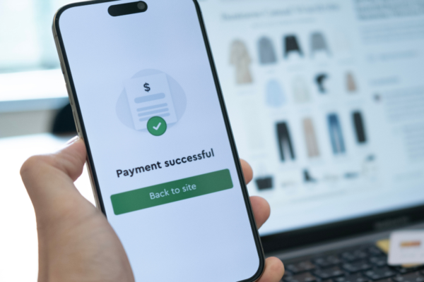 Customer using digital payment gateway.