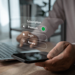 Customer choosing subscription payment processing option.