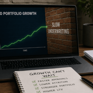 Graphic showing slow underwriting preventing ISO growth.